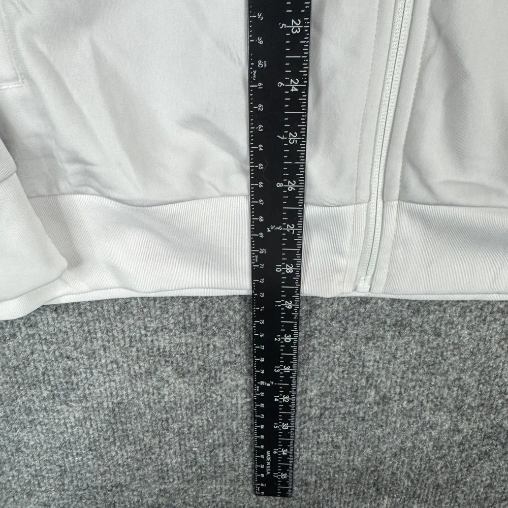 Adidas Track Jacket Mens Size M White Black Stripe Primegreen Full Zip Athletic